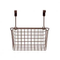 Spectrum Grid 10.125 in. W x 6.625 in. D x 11.25 in. H Over the Cabinet Medium Basket in Bronze -Bathroom Accessories Sales bronze spectrum makeup organizers 56224 66 1000