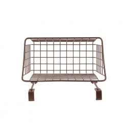 Spectrum Grid 10.125 in. W x 6.625 in. D x 11.25 in. H Over the Cabinet Medium Basket in Bronze -Bathroom Accessories Sales bronze spectrum makeup organizers 56224 a0 1000