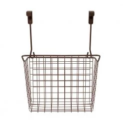 Spectrum Grid 10.125 in. W x 6.625 in. D x 14 in. H Over the Cabinet Large Basket in Bronze -Bathroom Accessories Sales bronze spectrum makeup organizers 56324 66 1000