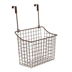 Spectrum Grid 10.125 in. W x 6.625 in. D x 14 in. H Over the Cabinet Large Basket in Bronze -Bathroom Accessories Sales bronze spectrum makeup organizers 56324 77 1000