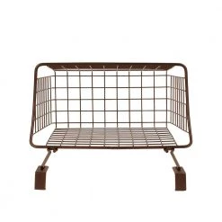 Spectrum Grid 10.125 in. W x 6.625 in. D x 14 in. H Over the Cabinet Large Basket in Bronze -Bathroom Accessories Sales bronze spectrum makeup organizers 56324 a0 1000