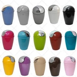 Unbranded 4.5 l/1.2 Gal. Round Bath Floor Trash Can Waste Bin in Brown -Bathroom Accessories Sales brown bathroom trash cans 6518160 4f 1000