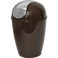 Unbranded 4.5 l/1.2 Gal. Round Bath Floor Trash Can Waste Bin in Brown