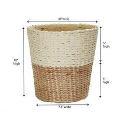 HOUSEHOLD ESSENTIALS 2-Tone Wicker Waste Basket -Bathroom Accessories Sales brown household essentials bathroom trash cans ml 6630 4f 1000