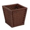HOUSEHOLD ESSENTIALS Paper Rope Indoor Waste Basket in Rich Brown Stained