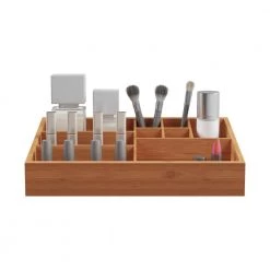 Lavish Home 10-Compartment Bamboo Vanity Organizer -Bathroom Accessories Sales brown lavish home makeup organizers hw0500100 4f 1000