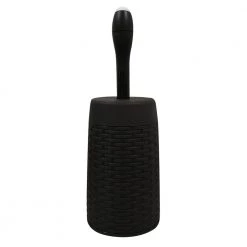 Modern Homes 2-Piece Round Magic Toilet Brush with Holder in Brown