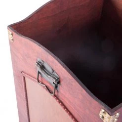 Vintiquewise 11.5 in. x 11.5 in. x 15.5 in. Antique Wooden Waste Can - Bin with Handle -Bathroom Accessories Sales brown tan vintiquewise bathroom trash cans qi003045 44 1000