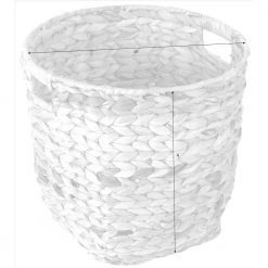 Vintiquewise Water Hyacinth Large Round Wicker Wastebasket with Cutout Handles -Bathroom Accessories Sales brown vintiquewise bathroom trash cans qi003363 l 1f 1000