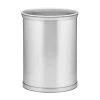 Kraftware Mylar 13 Qt. Brushed Chrome Oval Waste Basket