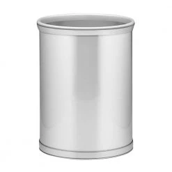 Kraftware Mylar 13 Qt. Brushed Chrome Oval Waste Basket