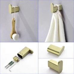 Boyel Living 4-Piece Bath Accessory Set with Towel Bar, Towel Robe Hook, Toilet Roll Paper Holder, Hand Tower Holder in Brushed Gold 12 Boyel Living 4-Piece Bath Accessory Set with Towel Bar, Towel Robe Hook, Toilet Roll Paper Holder, Hand Tower Holder in Brushed Gold -Bathroom Accessories Sales brushed gold boyel living bathroom accessory sets smd 59000bg 1f 1000