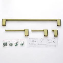 Boyel Living 4-Piece Bath Accessory Set with Towel Bar, Towel Robe Hook, Toilet Roll Paper Holder, Hand Tower Holder in Brushed Gold 14 Boyel Living 4-Piece Bath Accessory Set with Towel Bar, Towel Robe Hook, Toilet Roll Paper Holder, Hand Tower Holder in Brushed Gold -Bathroom Accessories Sales brushed gold boyel living bathroom accessory sets smd 59000bg fa 1000