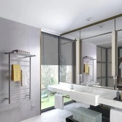 ANZZI Eve 8-Bar Stainless Steel Wall Mounted Electric Towel Warmer Rack in Brushed Nickel -Bathroom Accessories Sales brushed nickel anzzi towel warmers tw az012bn a0 1000