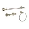 Delta Crestfield 3-Piece Bath Hardware Set with Towel Ring Toilet Paper Holder and 24 in. Towel Bar in Brushed Nickel