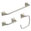 Delta Everly 3-Piece Bath Hardware Set with Towel Ring/Toilet Paper Holder and 24 in. Towel Bar in Brushed Nickel