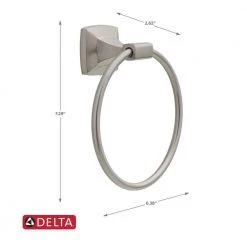 Delta Portwood 3-Piece Bath Hardware Set with 24 in. Towel Bar Toilet Paper Holder and Towel Ring in Brushed Nickel -Bathroom Accessories Sales brushed nickel delta bathroom hardware sets pwd63 bn r 1f 1000