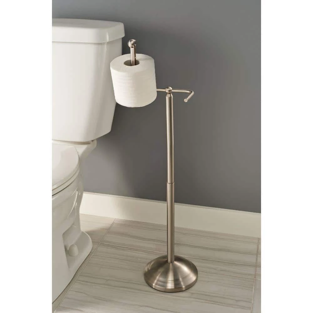 Delta Greenwich Telescoping Pivoting Free-Standing Toilet Paper Holder in SpotShield Brushed Nickel 8 Delta Greenwich Telescoping Pivoting Free-Standing Toilet Paper Holder in SpotShield Brushed Nickel - Image 8