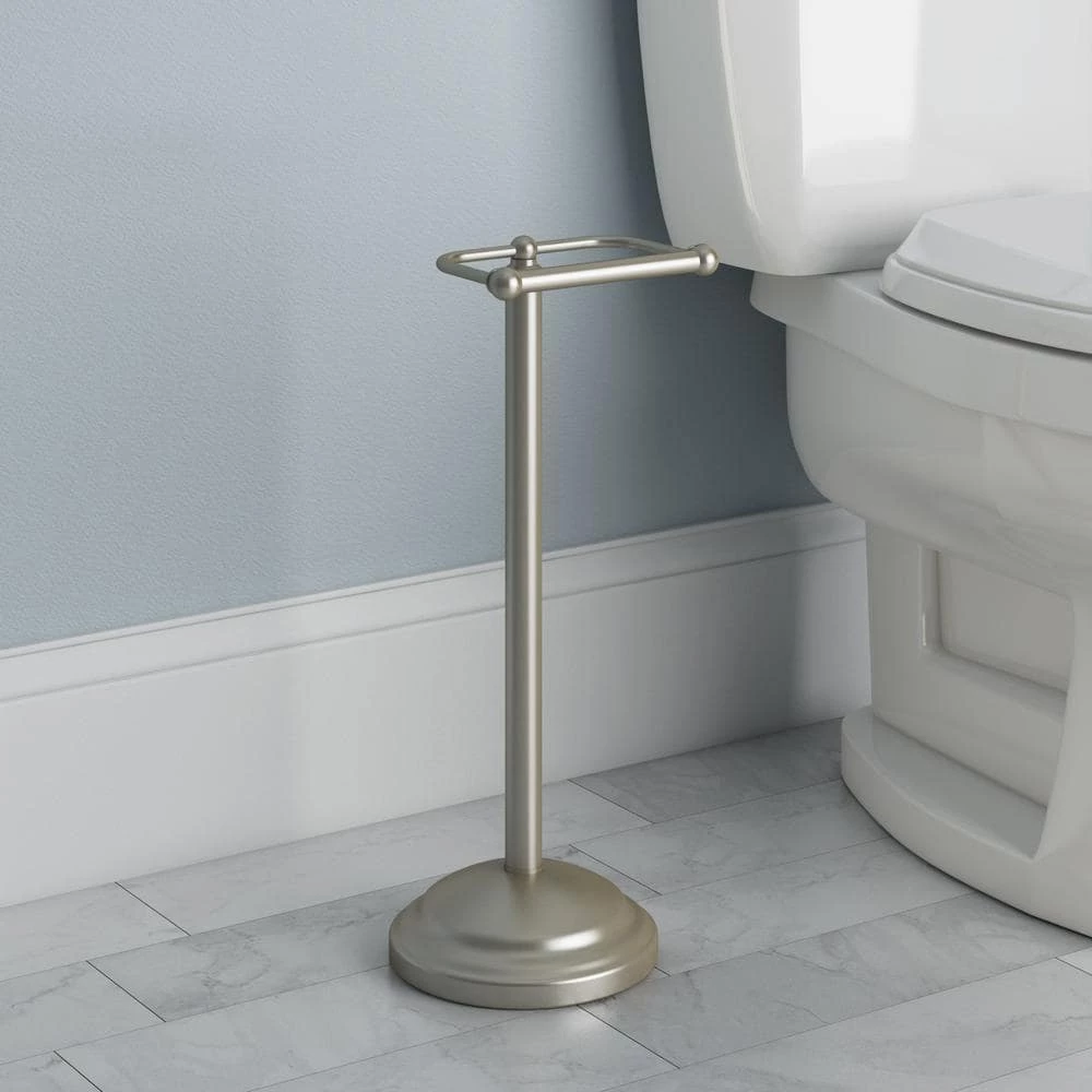 Delta Greenwich Telescoping Pivoting Free-Standing Toilet Paper Holder in SpotShield Brushed Nickel 6 Delta Greenwich Telescoping Pivoting Free-Standing Toilet Paper Holder in SpotShield Brushed Nickel - Image 6