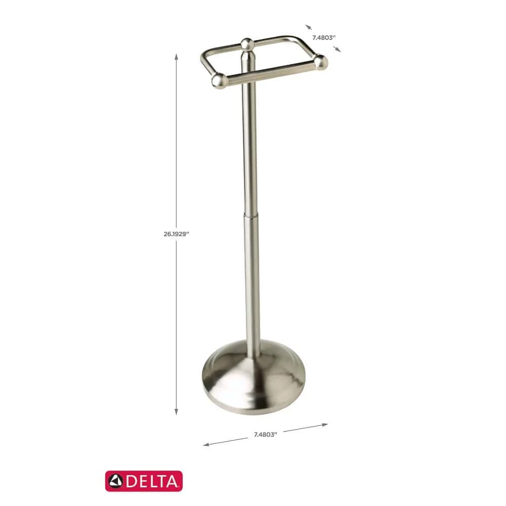 Delta Greenwich Telescoping Pivoting Free-Standing Toilet Paper Holder in SpotShield Brushed Nickel 7 Delta Greenwich Telescoping Pivoting Free-Standing Toilet Paper Holder in SpotShield Brushed Nickel - Image 7