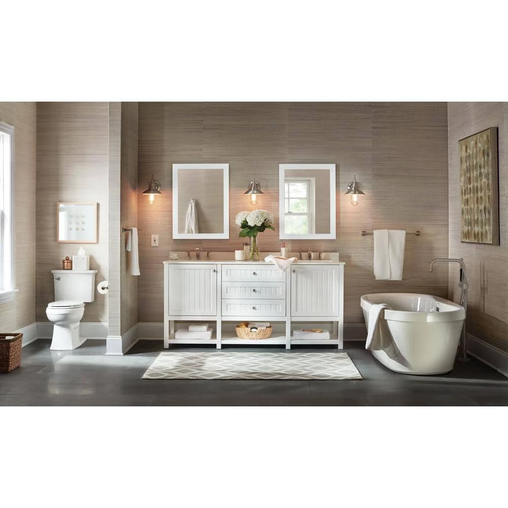 Delta Everly Double Post Pivoting Toilet Paper Holder in Brushed Nickel 5 Delta Everly Double Post Pivoting Toilet Paper Holder in Brushed Nickel - Image 5