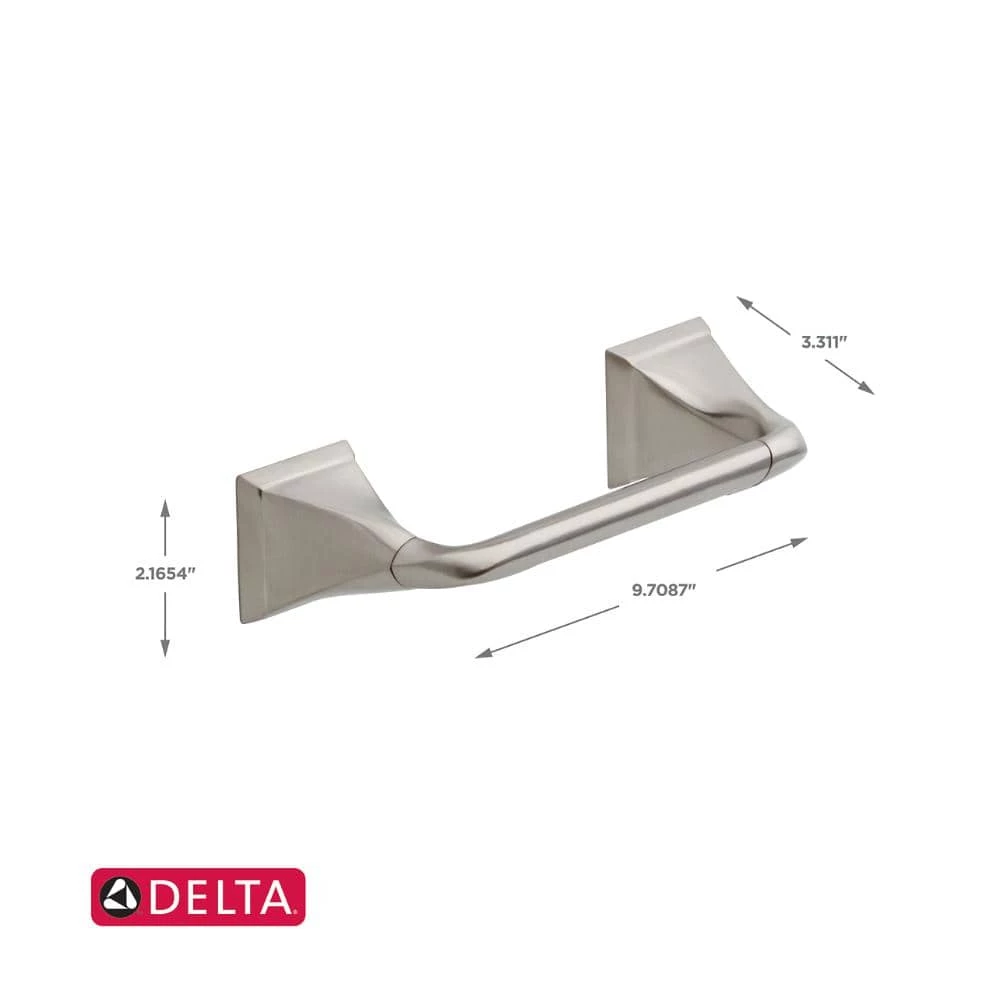 Delta Everly Double Post Pivoting Toilet Paper Holder in Brushed Nickel 9 Delta Everly Double Post Pivoting Toilet Paper Holder in Brushed Nickel - Image 9