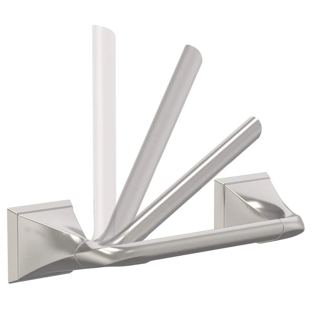 Delta Everly Double Post Pivoting Toilet Paper Holder in Brushed Nickel 3 Delta Everly Double Post Pivoting Toilet Paper Holder in Brushed Nickel - Image 3