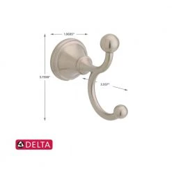 Delta Crestfield Double Towel Hook in Brushed Nickel 10 Delta Crestfield Double Towel Hook in Brushed Nickel -Bathroom Accessories Sales brushed nickel delta towel hooks 138037 1f 1000