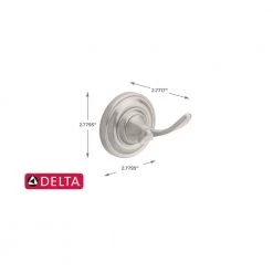 Delta Greenwich Double Towel Hook in SpotShield Brushed Nickel -Bathroom Accessories Sales brushed nickel delta towel hooks 138277 40 1000