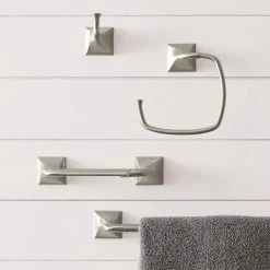 Delta Everly Single Towel Hook in Brushed Nickel -Bathroom Accessories Sales brushed nickel delta towel hooks eve35 bn 31 1000
