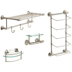 Delta 5-Bar Wall-Mounted Towel Rack in SpotShield Brushed Nickel 12 Delta 5-Bar Wall-Mounted Towel Rack in SpotShield Brushed Nickel -Bathroom Accessories Sales brushed nickel delta towel racks hextn01 bn fa 1000