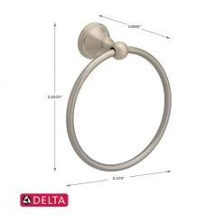 Delta Crestfield Towel Ring in SpotShield Brushed Nickel -Bathroom Accessories Sales brushed nickel delta towel rings 138033 1f 1000