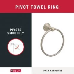 Delta Crestfield Towel Ring in SpotShield Brushed Nickel -Bathroom Accessories Sales brushed nickel delta towel rings 138033 76 1000