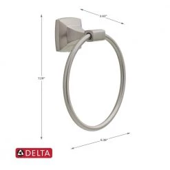 Delta Portwood Towel Ring in SpotShield Brushed Nickel 12 Delta Portwood Towel Ring in SpotShield Brushed Nickel -Bathroom Accessories Sales brushed nickel delta towel rings pwd46 bn 1f 1000