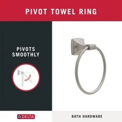 Delta Portwood Towel Ring in SpotShield Brushed Nickel 15 Delta Portwood Towel Ring in SpotShield Brushed Nickel -Bathroom Accessories Sales brushed nickel delta towel rings pwd46 bn 76 1000