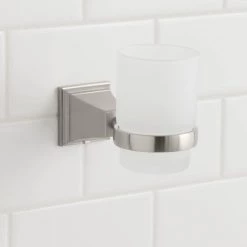 Glacier Bay Exhibit Wall-Mounted Tumbler Holder in Brushed Nickel -Bathroom Accessories Sales brushed nickel glacier bay toothbrush holders 20714 0804 40 1000