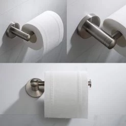 KRAUS Elie 4-Piece Bath Hardware Set with 24 in. Towel Bar, Paper Holder, Towel Ring and Robe Hook in Brushed Nickel -Bathroom Accessories Sales brushed nickel kraus bathroom accessory sets c kea 188bn 66 1000