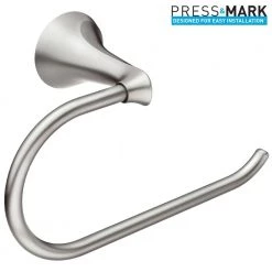 MOEN Darcy 4-Piece Press and Mark Bath Set with 24 in. Towel Bar, Towel Ring, Paper Holder and Robe Hook in Brushed Nickel -Bathroom Accessories Sales brushed nickel moen bathroom hardware sets my15kitbn 1d 1000