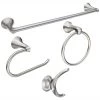 MOEN Darcy 4-Piece Press and Mark Bath Set with 24 in. Towel Bar, Towel Ring, Paper Holder and Robe Hook in Brushed Nickel