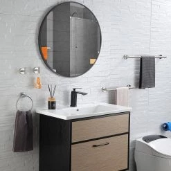 Zalerock Modern 6-Piece Bath Hardware Set with Towel Rail x2 Paper Towel Rack x1 Towel Ring x1 Hook x2 in Brushed Nickel -Bathroom Accessories Sales brushed nickel zalerock bathroom hardware sets h02gjtz012 c3 1000