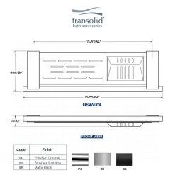 Transolid Maddox Wall-Mount 16 in. Soap Dish -Bathroom Accessories Sales brushed stainless transolid soap dishes msd16 bs 44 1000