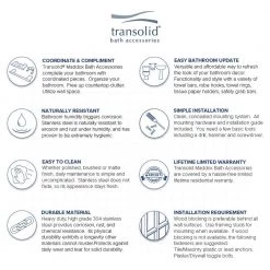 Transolid Maddox Wall-Mount 16 in. Soap Dish -Bathroom Accessories Sales brushed stainless transolid soap dishes msd16 bs 4f 1000