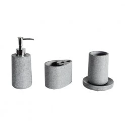 Amucolo 4-Piece Bathroom Accessories Set in Cement Grey