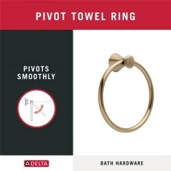 Delta Lahara Towel Ring in Champagne Bronze -Bathroom Accessories Sales champagne bronze delta towel rings 73846 cz 76 1000