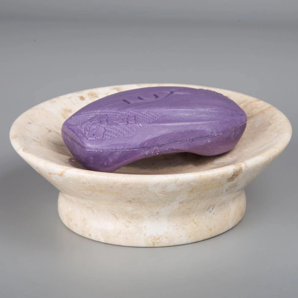 Creative Home Francesca Marble Soap Dish Soap Tray in Natural Champagne 4 Creative Home Francesca Marble Soap Dish Soap Tray in Natural Champagne - Image 4