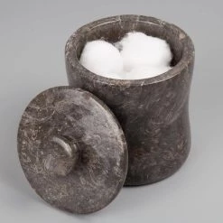 Creative Home Natural Charcoal Marble Curvy Cotton Ball Cotton Swab Holder Bathroom Accessory Storage Jar, Canister 8 Creative Home Natural Charcoal Marble Curvy Cotton Ball Cotton Swab Holder Bathroom Accessory Storage Jar, Canister -Bathroom Accessories Sales charcoal creative home bathroom storage containers 32905 1f 1000