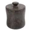 Creative Home Natural Charcoal Marble Curvy Cotton Ball Cotton Swab Holder Bathroom Accessory Storage Jar, Canister