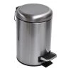 Unbranded 3 l/ 0.8 Gal. Soft Close Small Round Metal Bath Floor Step Trash Can Waste Bin in Steel