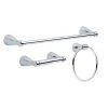 Delta Foundations 3-Piece Bath Hardware Set in Chrome with Towel Ring Toilet Paper Holder and 18 in. Towel Bar