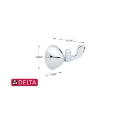 Delta Foundations Double Towel Hook in Chrome -Bathroom Accessories Sales chrome delta towel hooks fnd35 pc 40 1000